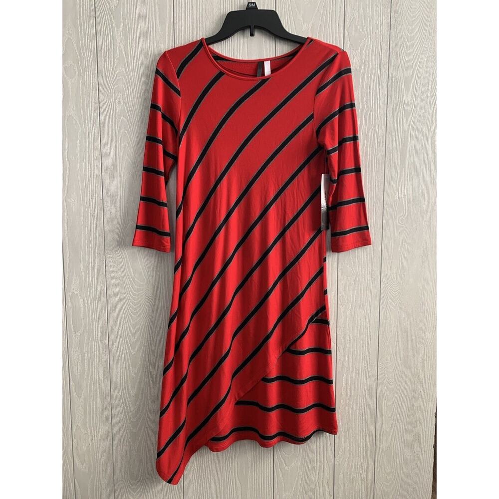Kensie Red Black Stripe Dress XS NWT
